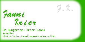 fanni krier business card